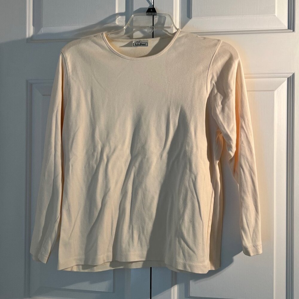 L.L. Bean Womens Pima Cotton tee, Medium, yellow, long sleeve